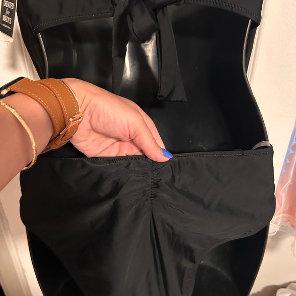 NWT Bar III black plunge neck swimsuit size medium - Picture 8 of 10